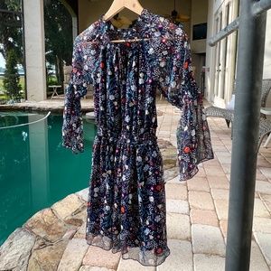 Smukke Girls Floral-Printed Long-Sleeves Dress